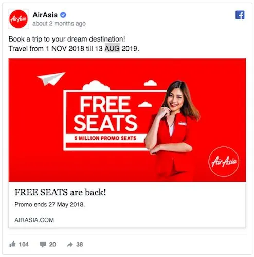 contoh iklan facebook ads air asia