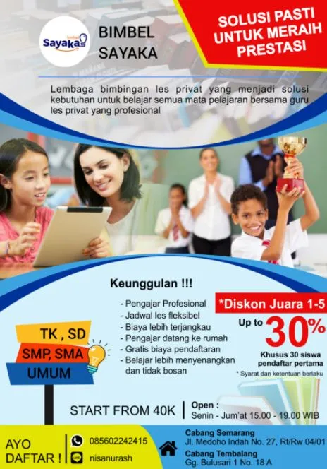 contoh iklan pendidikan bimbingan belajar