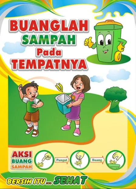 poster membuang sampah dan kebersihan