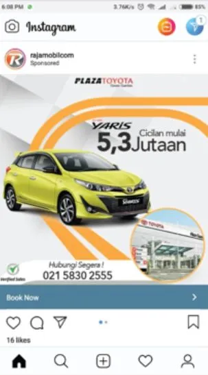 iklan mobil di instagram